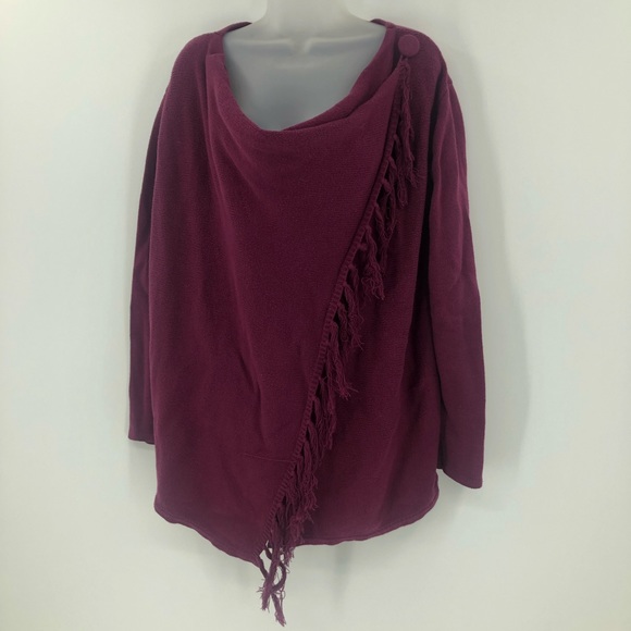 Signature Weekend Womens 3X Sweater Fringed Wrap Cardigan - Picture 1 of 13